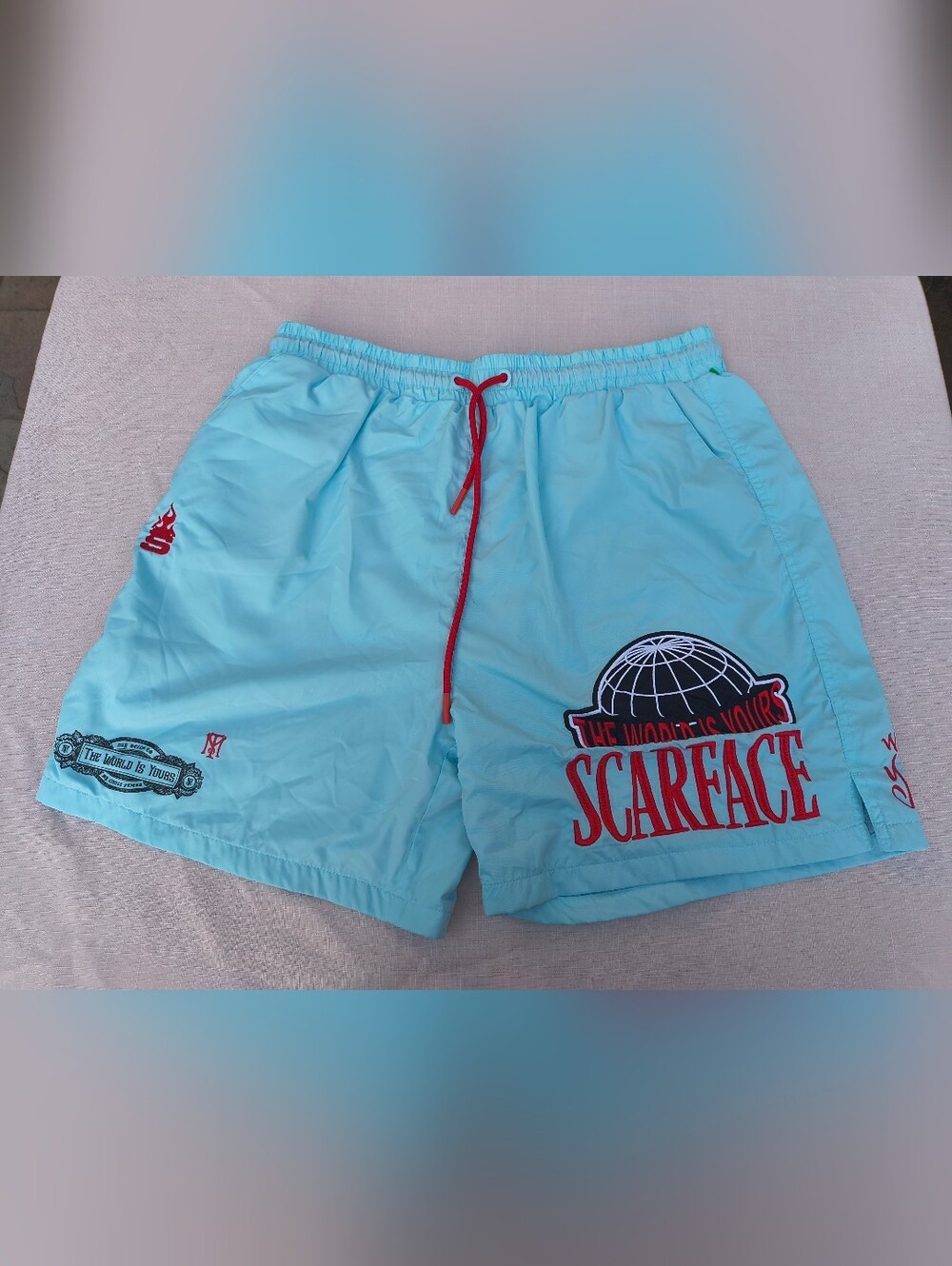 Shoe Palace x Scarface Power Light Blue Hybrid Shorts